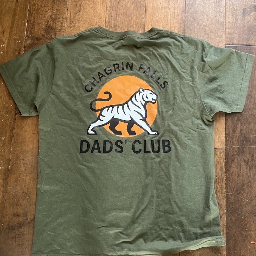 CFDC Shirt Fundraiser 1 back design of the green chagrin falls dad's club shirt