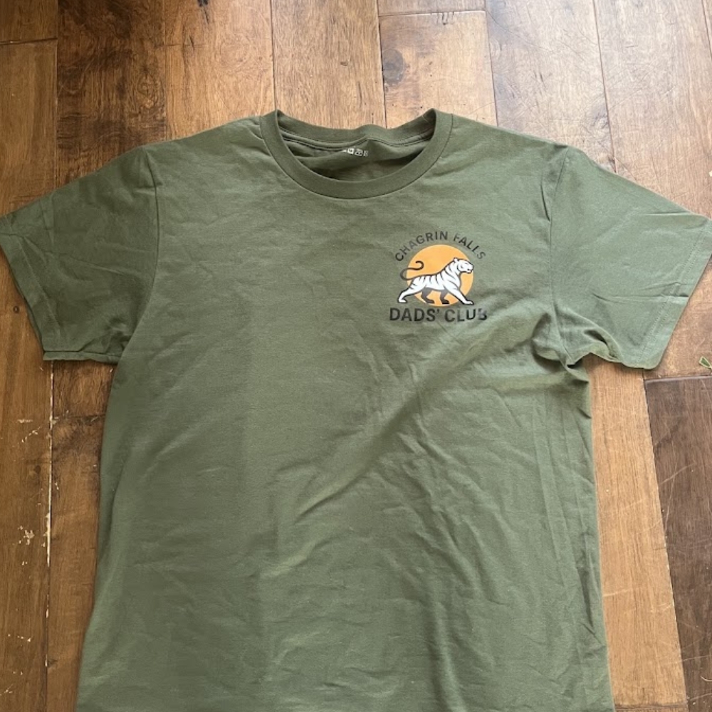 CFDC Shirt Fundraiser 2 front design of the green chagrin falls dad's club shirt