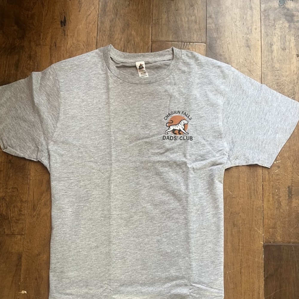CFDC Shirt Fundraiser 3 front design of the grey chagrin falls dad's club shirt