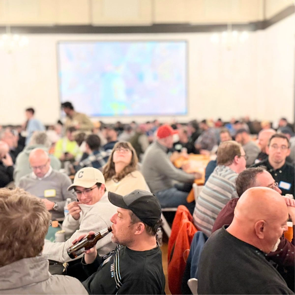 Chagrin Falls charity poker — packed house at Township Hall